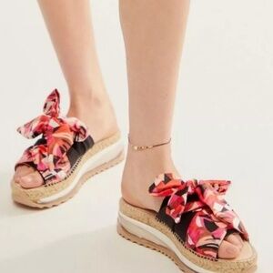 Free People Pink & Black Multi Chapman Sandals